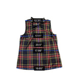 J.Crew Women’s Plaid Ruffle Neck Sleeveless Top Black/Red Lightweight Sz XS