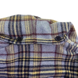 L.L. Bean Womens Plaid Wool-Blend Hooded Toggle Coat Blue/Yellow Sz M