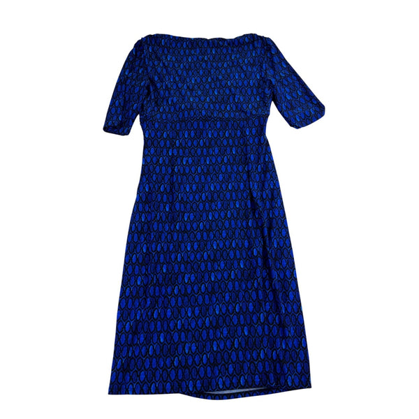 Lauren Ralph Lauren Womens Blue Wrap Dress Animal Print Short Sleeve  Size 6