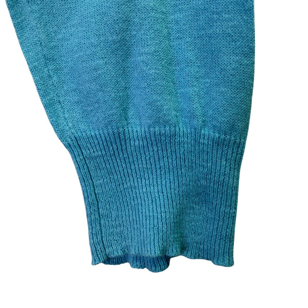 Ralph Lauren Sport Womens Blue V-Neck Sweater Boyfriend Fit Sz- XL