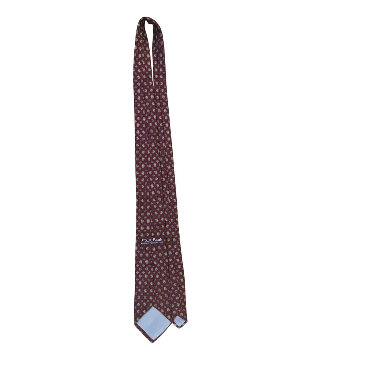 Jos A Bank Mens Burgundy Polyester Floral-Print Neck Tie Executive Collection