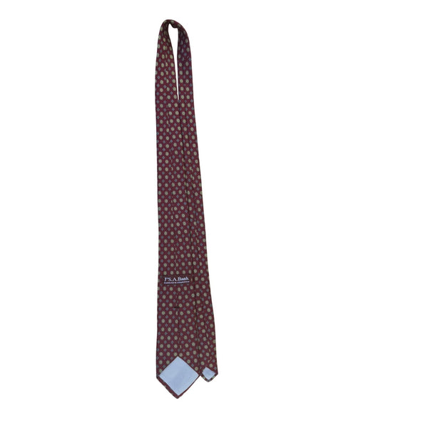 Jos A Bank Mens Burgundy Polyester Floral-Print Neck Tie Executive Collection