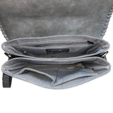 Jen & Co Women’s Gray Faux Leather With Adjustable Strap Crossbody Bag