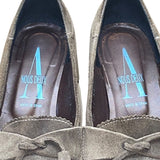 Nous Deux Women’s Green Suede Tassel Loafer Style Kitten Heels Size 37EU