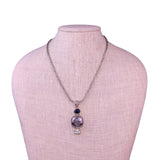 Sterling Silver 925 Womens Hematite Druzy Gemstone Pendant Necklace By Sarda 