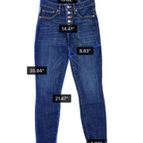 Lucky Brand Womens Blue Denim Skinny Jeans High Rise Button Fly Size 6