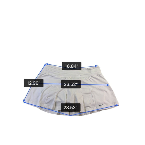 Nike Womens White Dri-FIT Polyester Spandex Pleated Athletic Skort Size Large