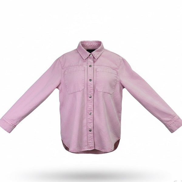 Di Marzio Bagatelle Womens Pink Long Sleeve Button-Up Shirt Causal Style Sz S