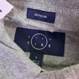 Even Tide Mens Gray Cotton Long Sleeve Button-Up Shirt Size L