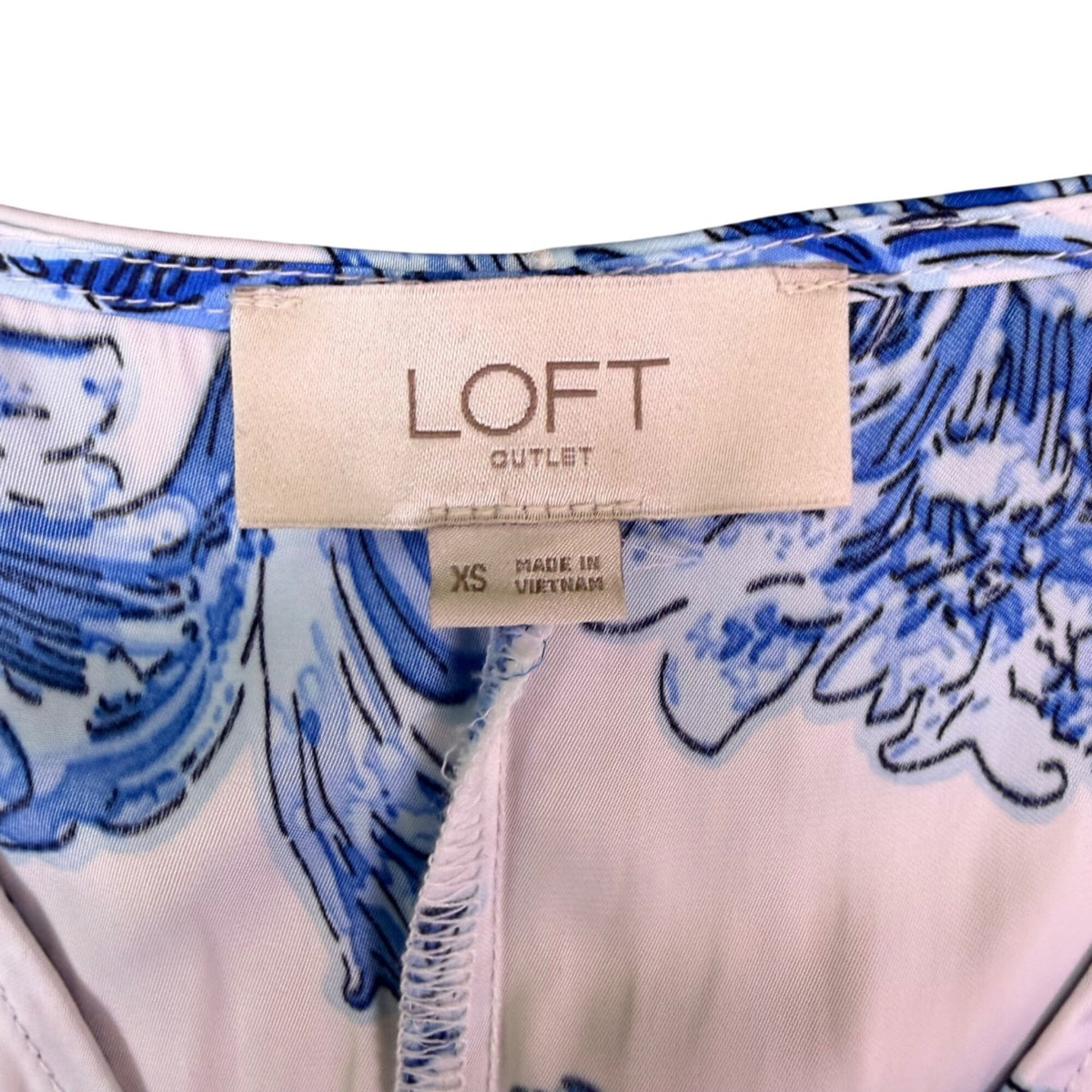 Loft Outlet Womens Blue & White Floral Maxi Dress Summer Size XS