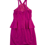 Bebe Women’s Pink Spandex Cocktail Dress Halter Peplum Style Size S