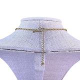Long Gold Tone Chevron Necklace Womens Metallic Tubes Adjustable Chain