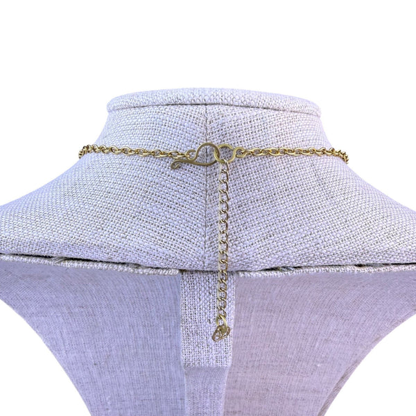 Long Gold Tone Chevron Necklace Womens Metallic Tubes Adjustable Chain