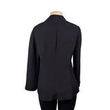 Eileen Fisher Womens Black Silk Open-Front Jacket Minimalist Design Sz XS