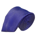 Nautica Mens Blue Silk Checkered Necktie Woven Pattern