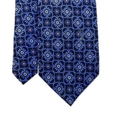 Jacobs Roberts Mens Blue Silk Floral Pattern Tie Handmade By R. Bryant Ltd.