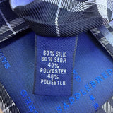 Saddlebred Mens Navy & Blue Plaid Silk Blend Necktie Classic Pattern Formal Wear