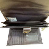 Minicci Women’s Brown Fabric Patterned With Multiple Compartments Clutch Wallet