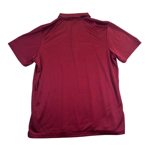 Adidas Mens Red Polyester Polo Shirt  Short Sleeve Classic Fit Style Size XL