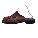 Aerosoles Women’s Brown Leather Open Toe Woven Slip-On Sandals Size 10B