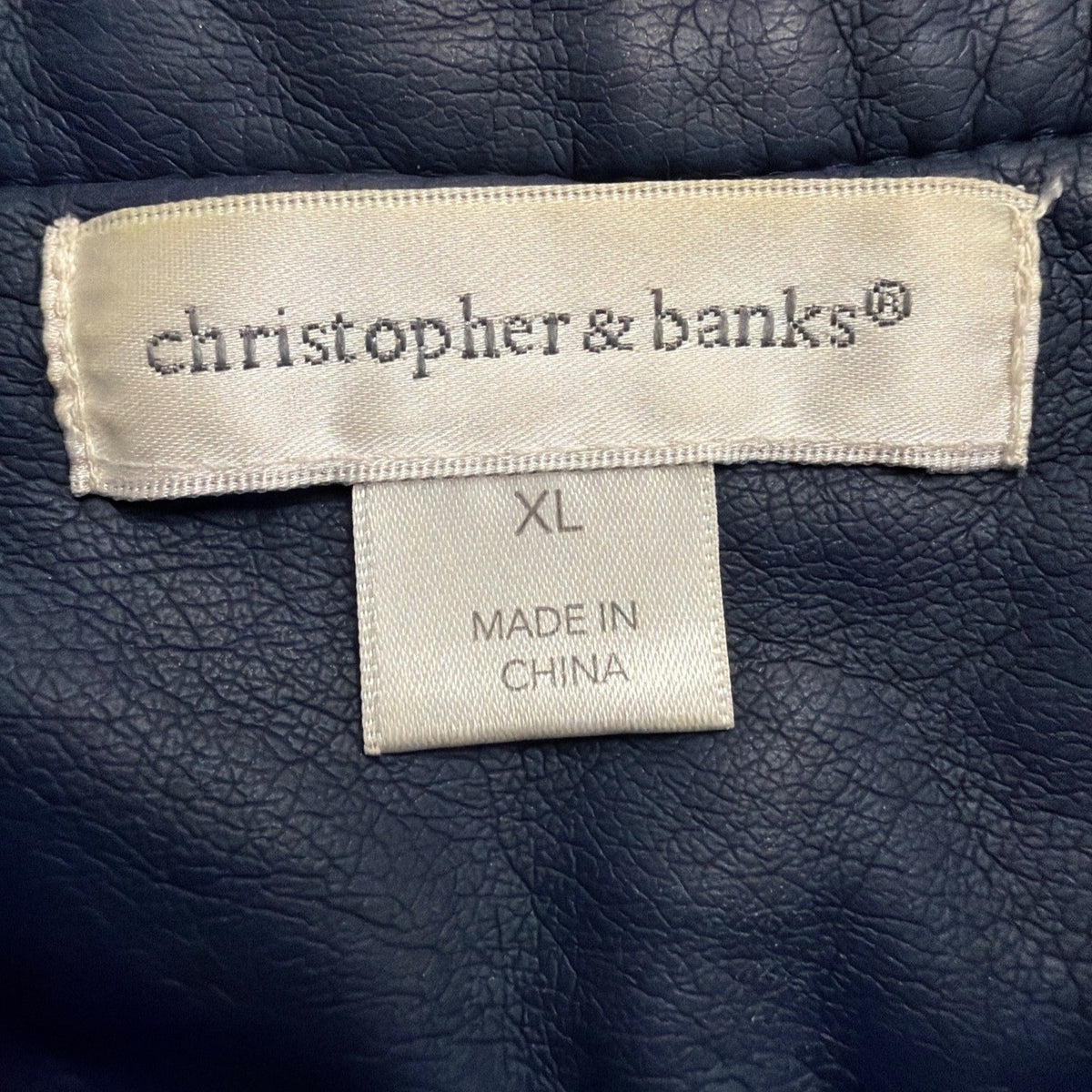Christopher & Banks Womens Blue Jacket W/ Lace Detail Zipper Pockets Size XL