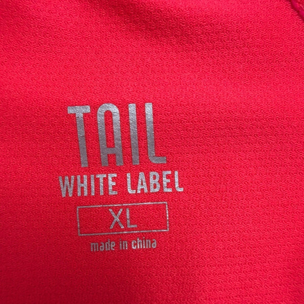 Tail Womens Red Polyester/Spandex Short Sleeve Half-Zip Performance Polo Shirt X