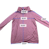 Lands End Womens Pink Herringbone Cowl Neck & Long Sleeve Tunic Sweater Size XL