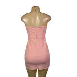 Aqua Womens Pink Polyester Strapless Mini Dress With Bow Accents Size S