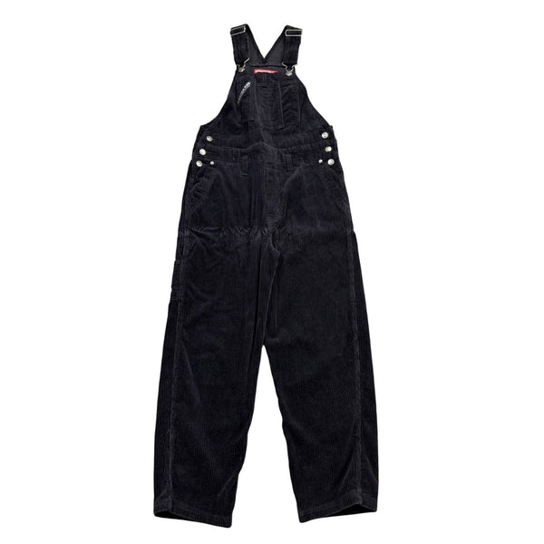 Unionbay Womens Black Corduroy Overalls Adjustable Straps Button Accents Size S