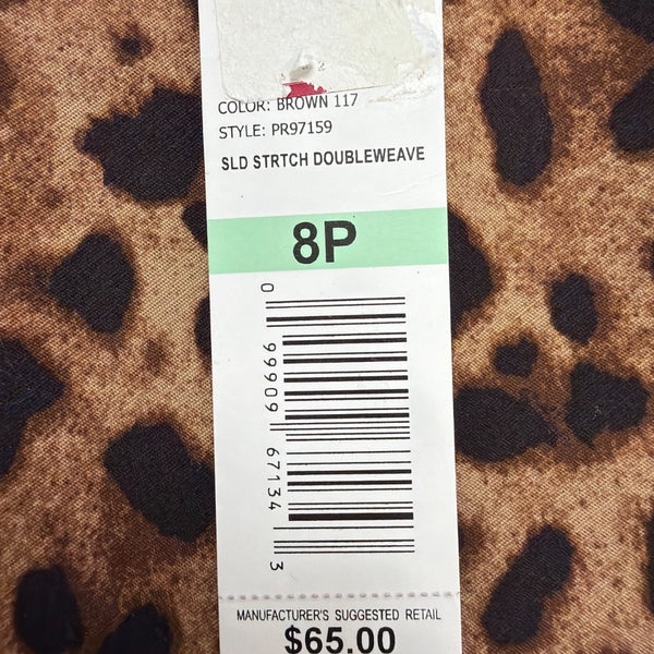 Rafaella Womens Animal Print Cotton Blend Stretch Skirt Petite Leopard Size 8P