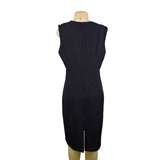 Banana Republic Womens Black Polyester-Blend Sleeveless Sheath Dress Size 12