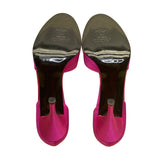 Stuart Weitzman Women’s Pink Satin Open Toe Bow Embellished DOrsay Heel Sz 8.5