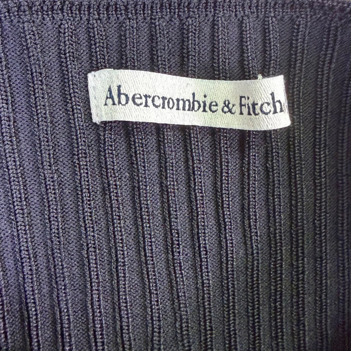Abercrombie & Fitch Womens Black Ribbed Long Sleeve Top Fitted Stretch Sz XXS