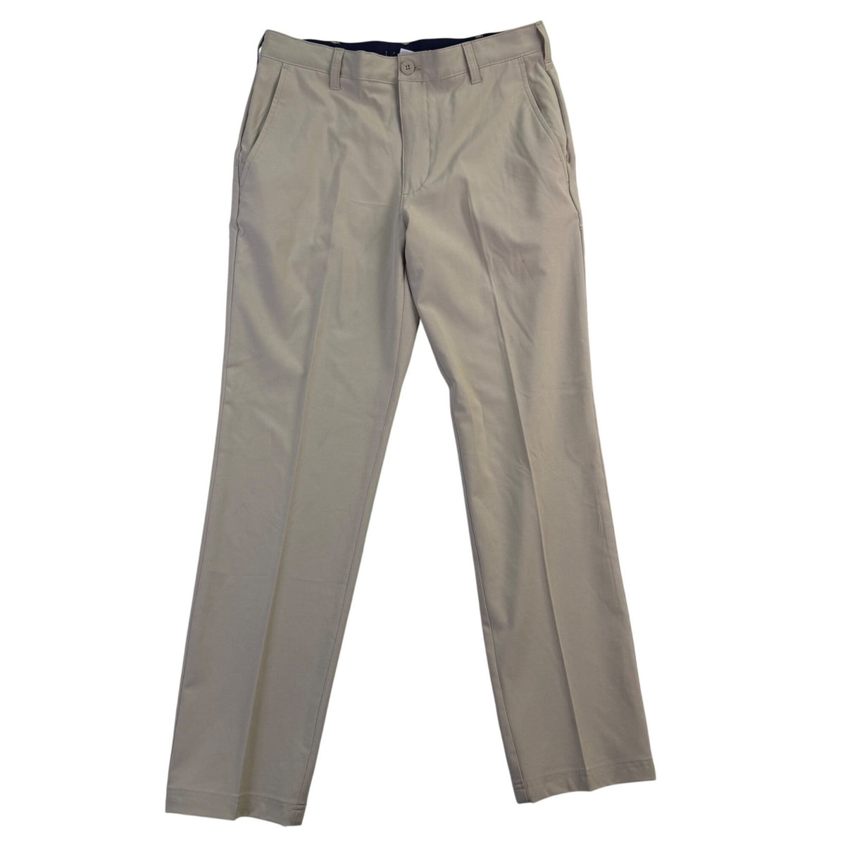 Izod Mens Beige Stretch Golf Pants With Flat Front & Belt Loops Size 32 L32