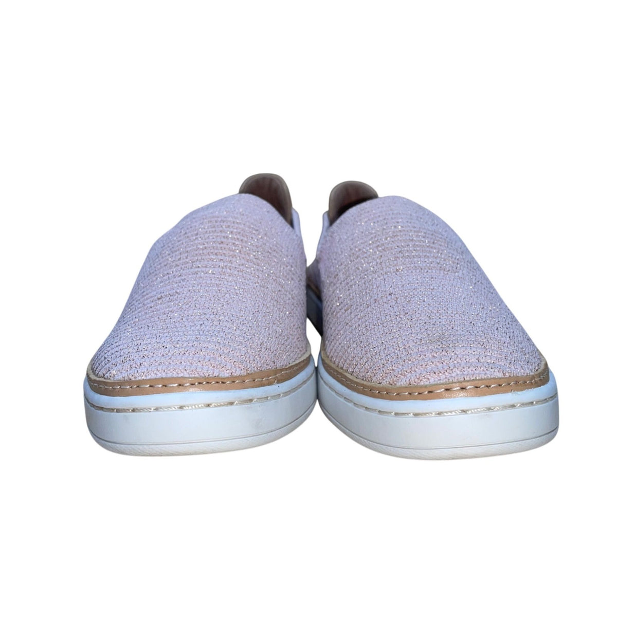 UGG Women’s Pink & Gold Knit Slip-On Sammy Flat Sneakers Size 7.5