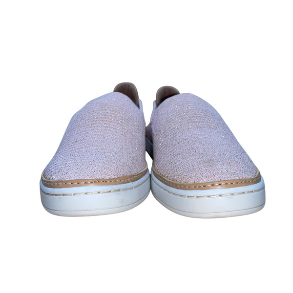 UGG Women’s Pink & Gold Knit Slip-On Sammy Flat Sneakers Size 7.5