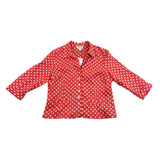 Talbots Womens Red & White Button-Up Polka Dot Blouse Lightweight Shirt Size 16