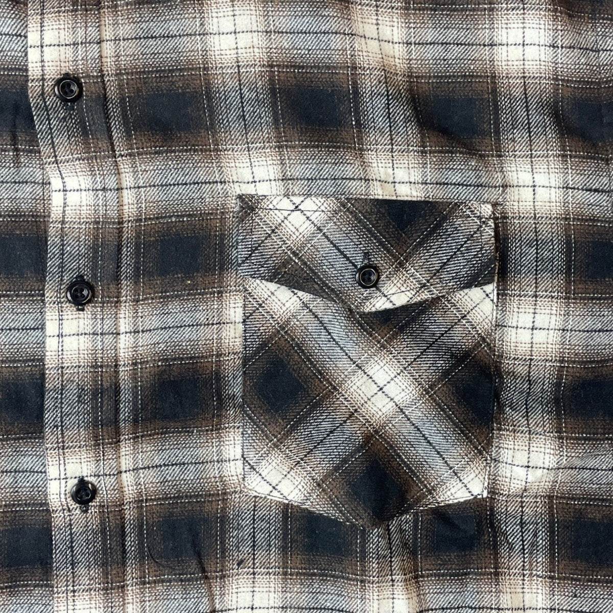 Men's Brown Plaid Button Up Long Sleeve Shirt Sz XXL