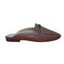 Naturalizer Women’s Brown Faux Leather Slip-On Chain Detail Mule Flats Size 8W