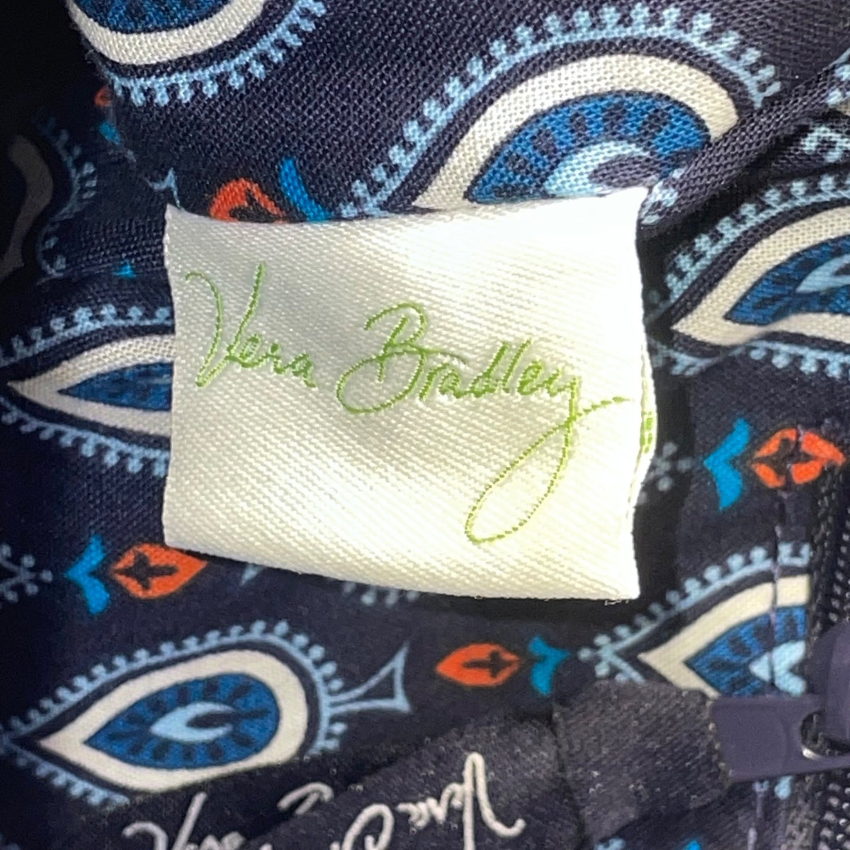 Vera Bradley Womens Blue Paisley Quilted Adjustable Strap Zippered Crossbody Bag