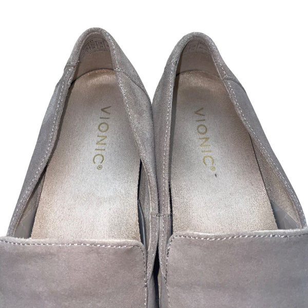 Women’s Taupe Suede Comfort Lug Sole Slip-On Kensley Loafers Size 7.5
