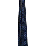 XM Platinum All Silk Handmade Tie Black With Blue Floral Pattern Made In USA