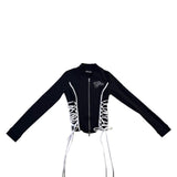 I.Am.Gia Womens Black Lace-Up Cropped Jacket Stylish Casual Layering Size XS 