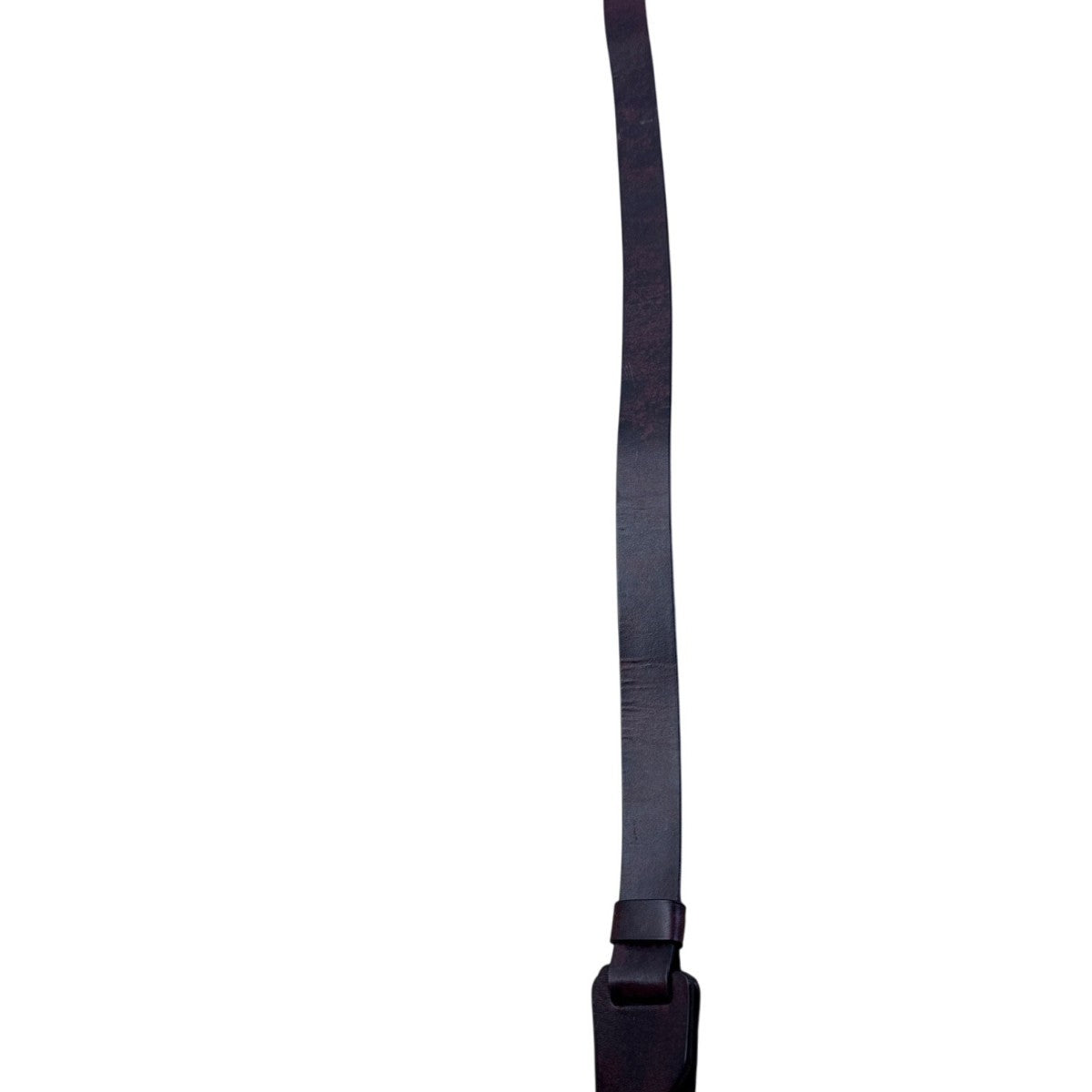 Vintage Black & Brown Leather Wrap Belt With Unique Loop Buckle Design For Women