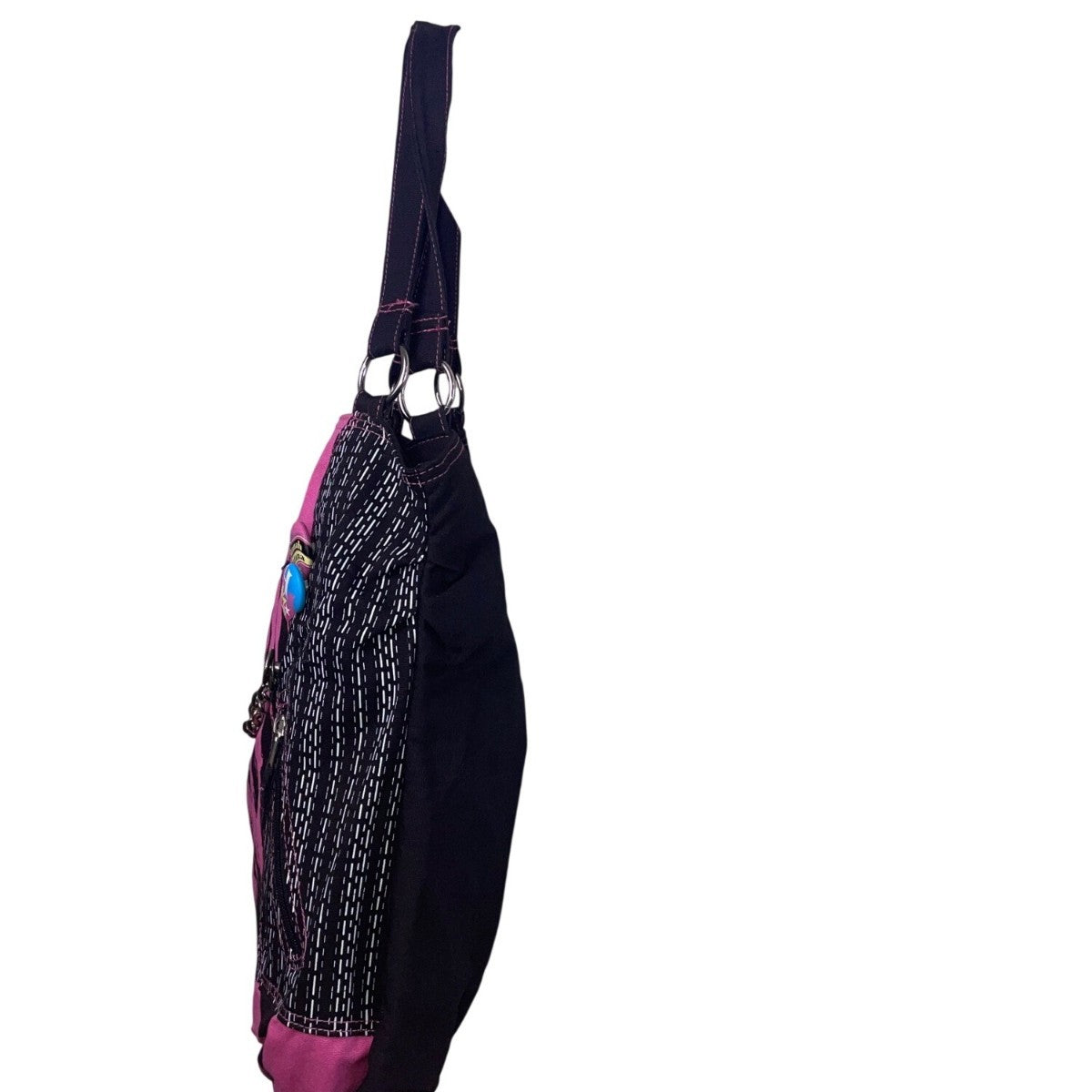 Disney Hannah Montana Pink & Black Tote Bag With Chain Detail & Buttons Graphic