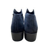 Vita Women’s Navy Blue Suede Slip-On Western Ankle Booties Size 8.5