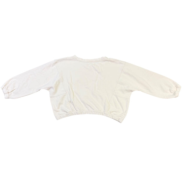 Anthropologie Womens Beige Cotton Cropped Long Sleeve Top Size S