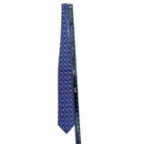 Smithsonian Mens Navy Blue 100% Silk Floral Pattern Necktie Elegant Design