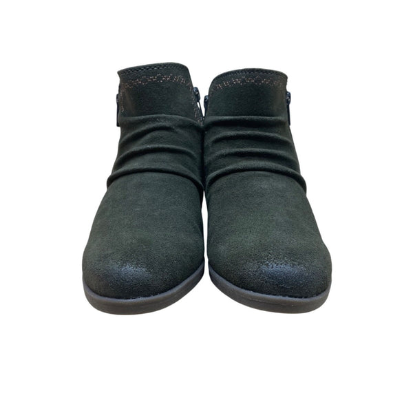 Earth Origins Women’s Olive Perforated Suede Collette Cheryl Ankle Boots Size 8
