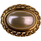Napier Womens Gold Tone Faux Pearl Chain Link Brooch Vintage Jewelry